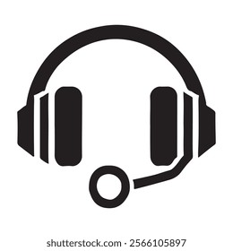 Minimalist headset icon . This is a editable file .