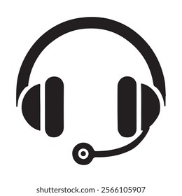 Minimalist headset icon . This is a editable file .