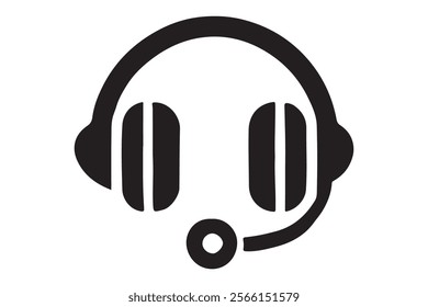 Minimalist headset icon . This is a editable file .