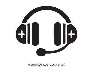 Minimalist headset icon . This is a editable file .