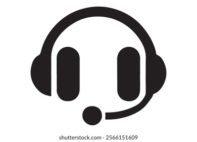 Minimalist headset icon . This is a editable file .