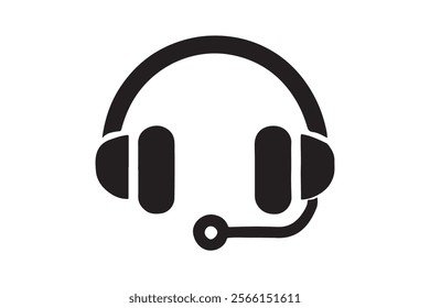 Minimalist headset icon . This is a editable file .