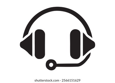 Minimalist headset icon . This is a editable file .