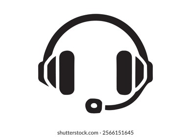 Minimalist headset icon . This is a editable file .