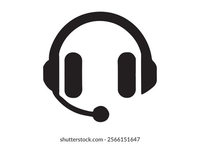 Minimalist headset icon . This is a editable file .