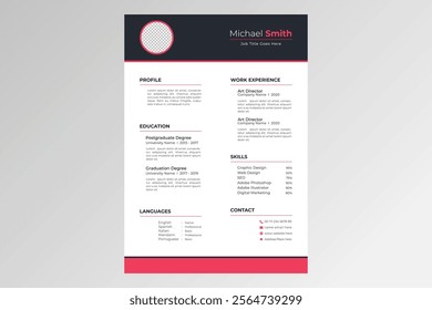 Minimalist Healthcare CV or Resume Design Template