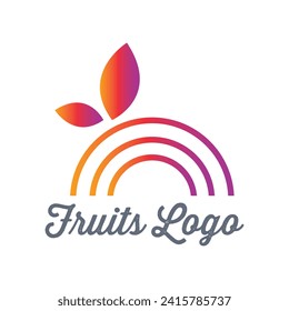 Minimalist and Healthy fruit logo, Apple, orange,  tomato, pineapple logo in a colourful fruits logo design vector using this Logo for Cosmetics, Ecology activity, food company and juice company.