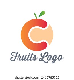 Minimalist and Healthy fruit logo, Apple, orange,  tomato, pineapple logo in a colourful fruits logo design vector using this Logo for Cosmetics, Ecology activity, food company and juice company.