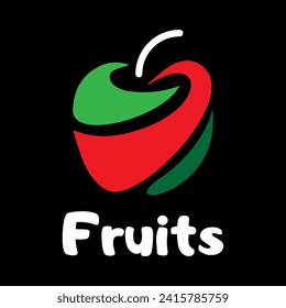 Minimalist and Healthy fruit logo, Apple, orange,  tomato, pineapple logo in a colourful fruits logo design vector using this Logo for Cosmetics, Ecology activity, food company and juice company.