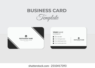 Minimalist healthy and lovely food restaurant business card design