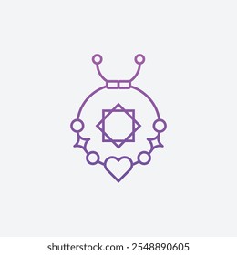 Minimalistische Herzperlen Logo-Vektorgrafik