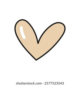 Minimalist heart doodle and flat illustration for love and eco themes

