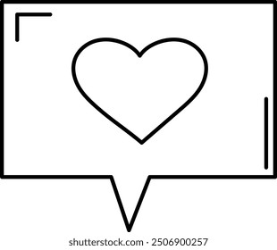 Minimalist Heart Icon Inside Speech Bubble for Social Media Graphics