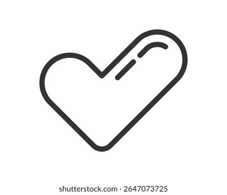 Minimalist heart icon with a modern, sleek design. Symbol of love, care, or health. Great for Valentines Day, medical, or social media content. Use in logos, apps, or website graphics.