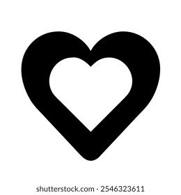 Icono minimalista del corazón que simboliza amor, afecto o salud.