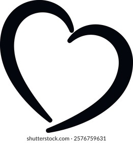 Minimalist heart isolated on transparent background. Flat vector illustration.