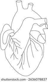 Minimalist heart line art illustration in a continuous single-line drawing style. Elegant and simple design ideal for romantic, wedding, and love-themed projects.