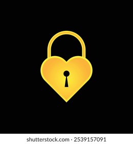 Minimalist Heart Lock Logo Vector Design: Modern Symbol of Love and Security for Branding and Identity

