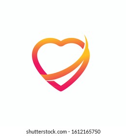Minimalist Heart Logo Design icon template 