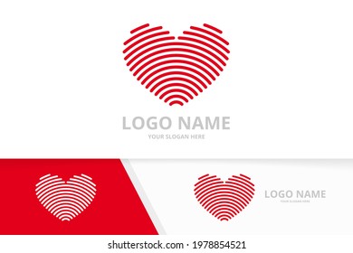 Minimalist heart logo design. Love logotype design template.