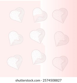 Minimalist Heart Motif Linear Hearts Pattern