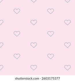 Minimalist Heart Pattern Outline on Light Pink Background