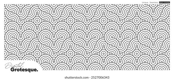 Minimalist Heart Shaped Geometric Pattern, Monochrome Design for Modern Layouts