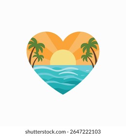 Minimalist Heart Shaped Island Logo