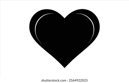 A minimalist heart silhouette with a thin outline