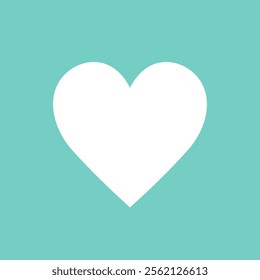 Minimalist Heartbeat on Turquoise Canvas