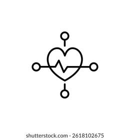 Minimalist Heartbeat Symbol Representing Health, Wellness, and Connection