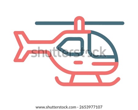 Minimalist helicopter design featuring a rotor and tail, suitable for various creative projects and applications.