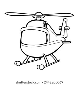 Icono de helicóptero minimalista en formato vectorial.