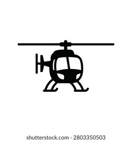 Minimalist helicopter silhouette icon simple vector illustration aviation transport transportation airborne vehicle isolated on white background