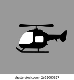 Vetor de helicóptero minimalista, Projetos de Viagens e Aviação, Silhueta de helicóptero.