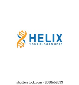 minimalist HELIX moleculer tech curve logo design