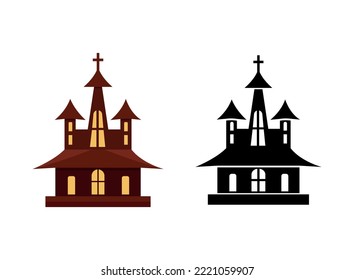  Minimalist Hell House Clip Art Vector And Illustration Design. Hi-Quality Premium Ghost Style House Design, Simple 2D Style Best Quality Design.