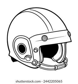 Minimalist helmet icon in vector format.