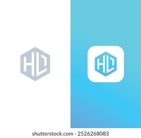 Minimalist Hexagonal HL Lettermark Logo