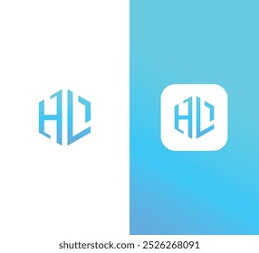 Minimalist Hexagonal HL Lettermark Logo