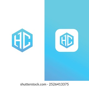 Minimalist Hexagonal Letter HC Logo Design