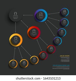 Minimalist hierarchy chart template diagonal version