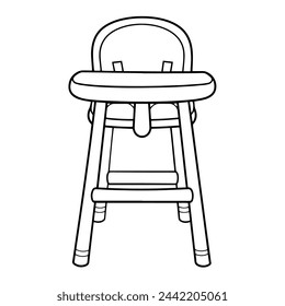 Minimalist high chair icon for children in vector format.