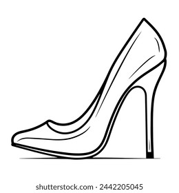 Minimalist high heel icon in vector format.