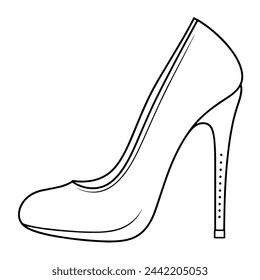 Minimalist high heel icon in vector format.