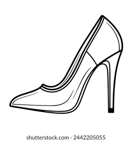 Minimalist high heel icon in vector format.