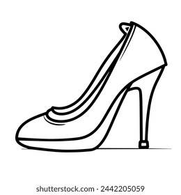 Minimalist high heel icon in vector format.