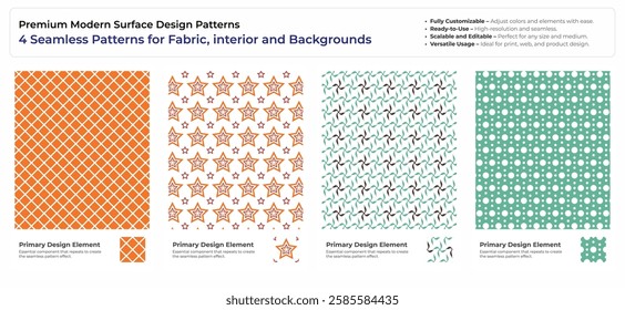 Minimalist High-End Seamless Pattern Set for Print and Digital