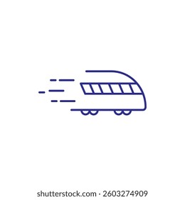 Minimalist high-speed train icon in vector format.