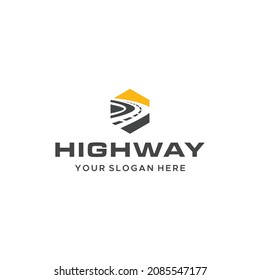minimalist HIGHWAY road silhouette Logo design
